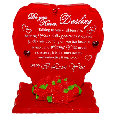 "Desktop Heart shape message stand -022 - Click here to View more details about this Product
